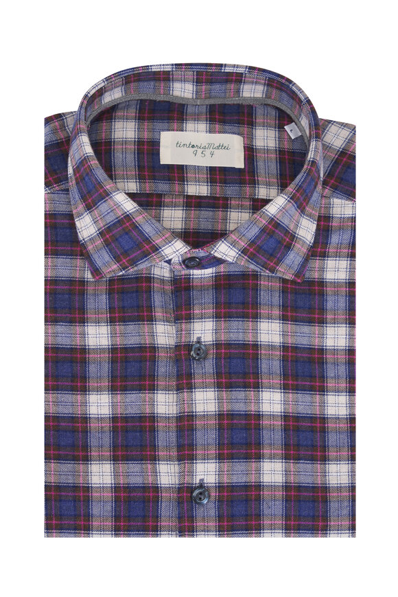 Tintoria Brown Multicolor Cotton Plaid Sport Shirt