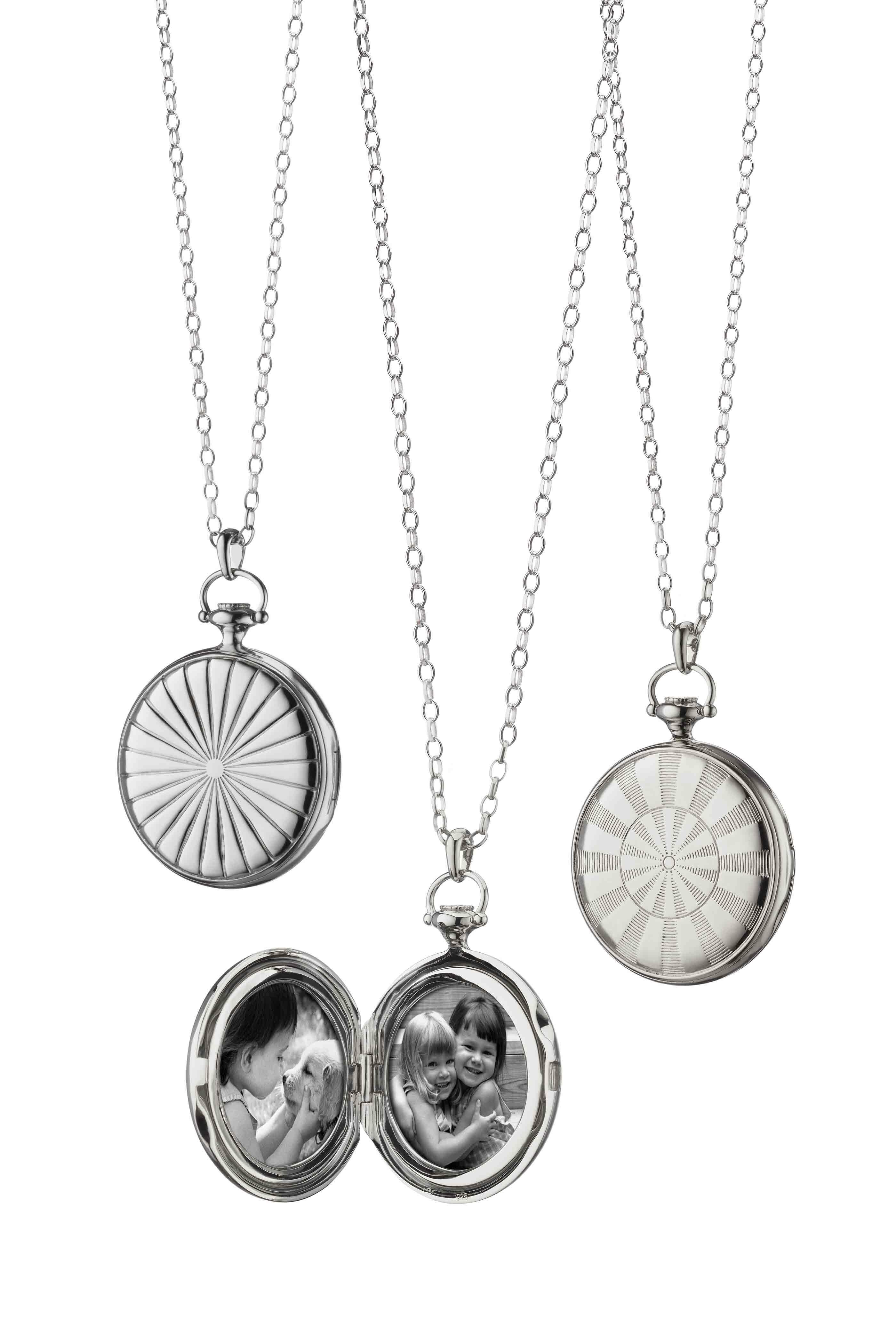 Monica Rich Kosann - Silver Dart Board Guilloche Pocket Watch Locket
