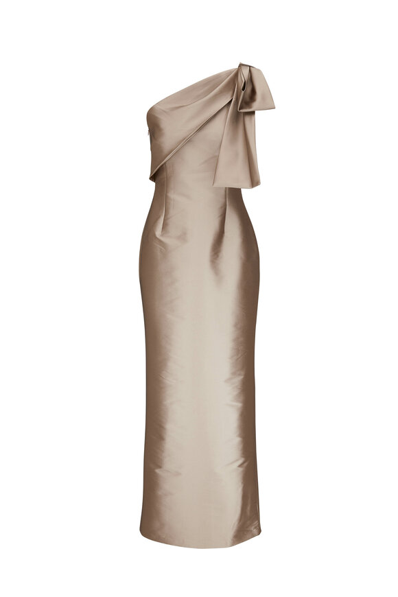 Sachin + Babi - Bonnie Pewter One-Shoulder Gown