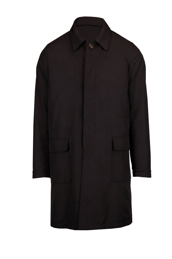Cesare Attolini Black & Brown Reversible Car Coat - view 3