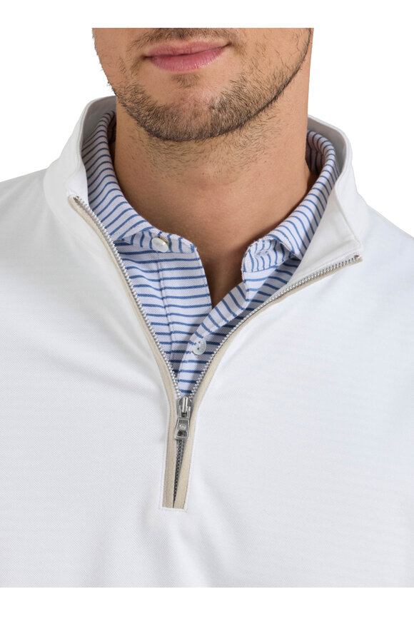 Peter Millar Albatross White Quarter-Zip Pullover - view 4