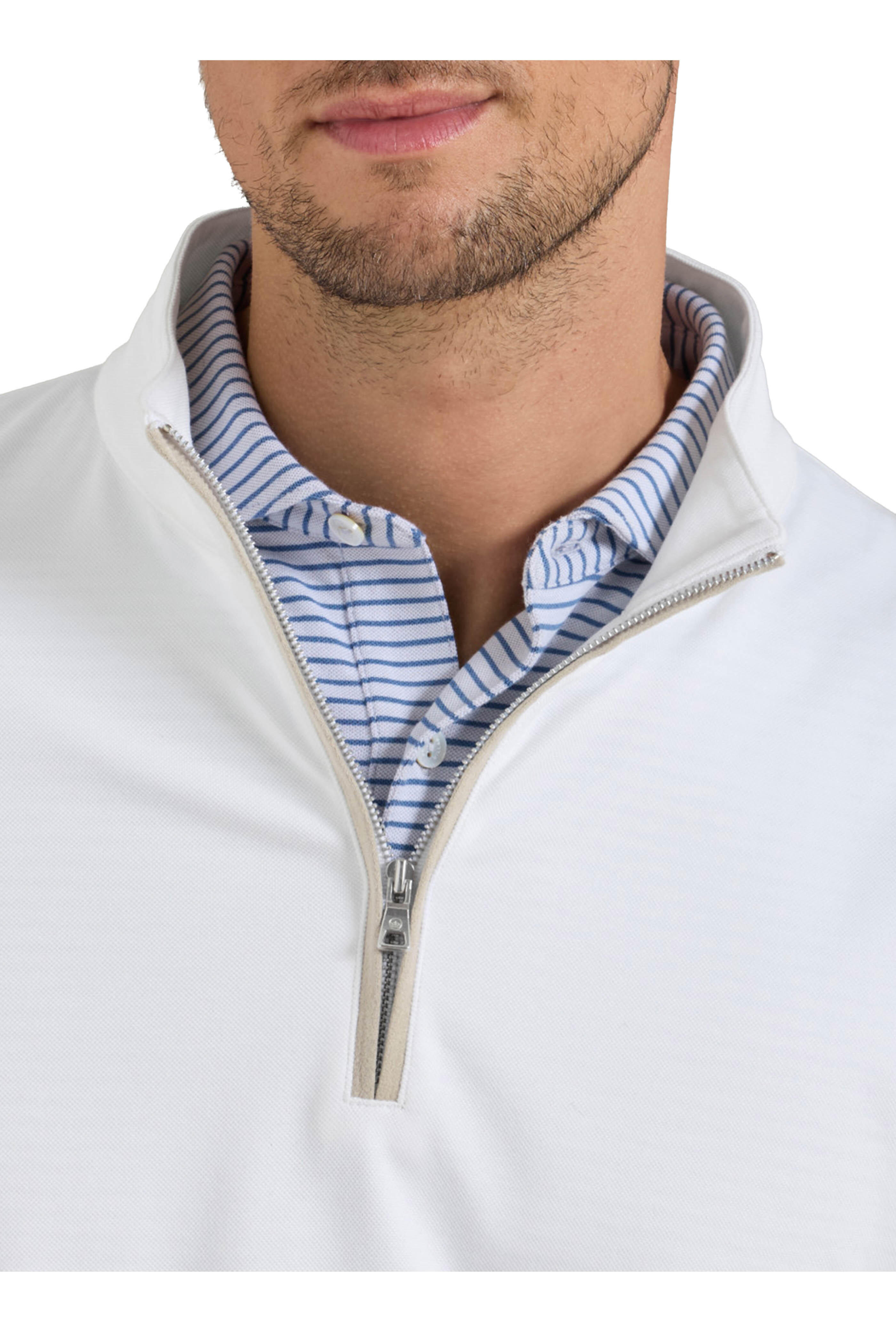 Peter Millar - Albatross White Quarter-Zip Pullover