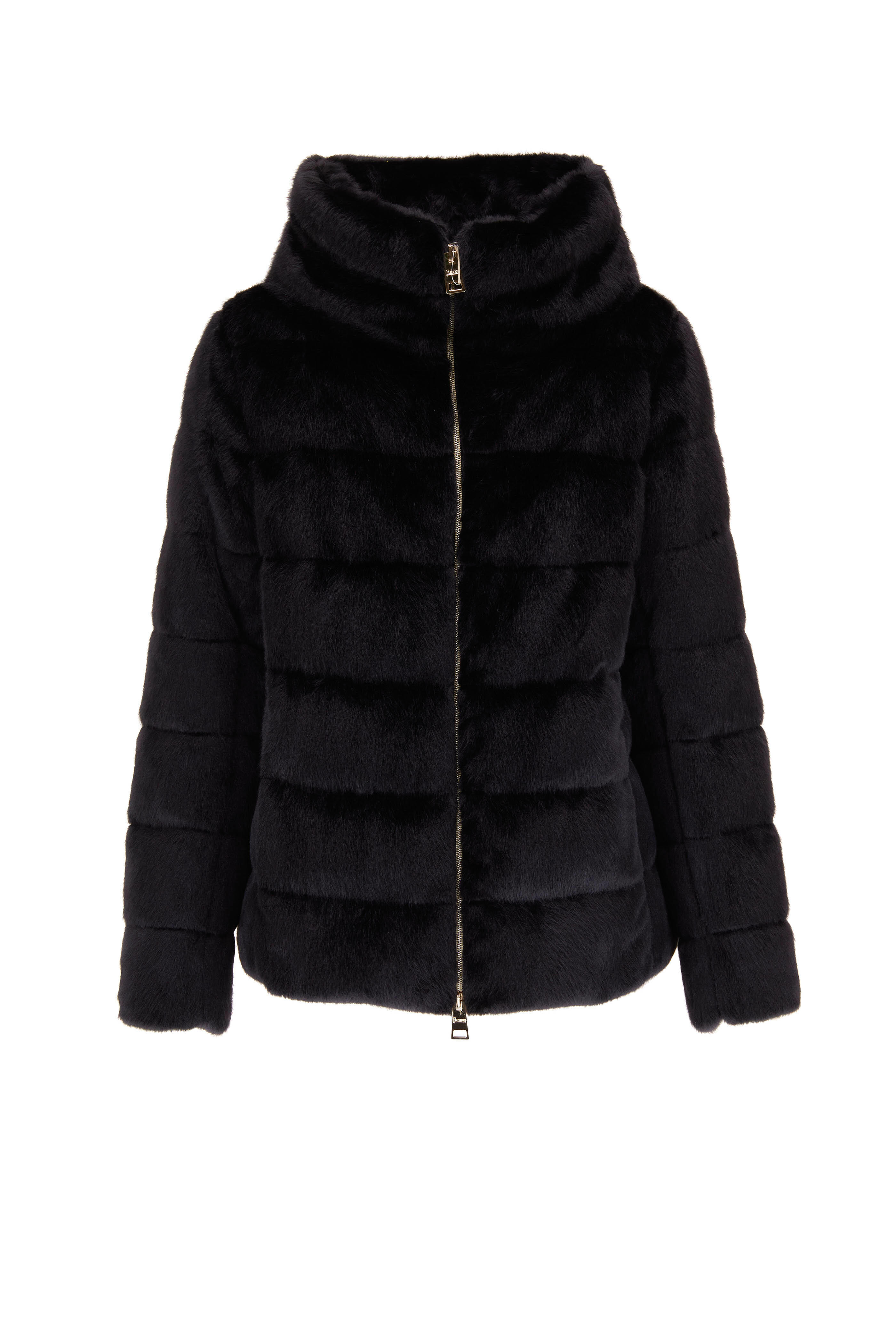 Herno - Black Faux Fur Down Teddy Coat | Mitchell Stores