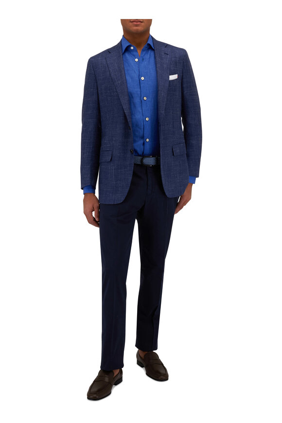 Kiton - Blue Wool Blend Sportcoat