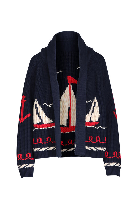 The Great Sailboat Lodge Navy Cardigan