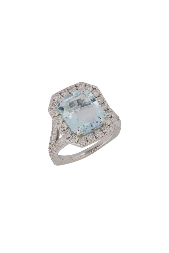 Lowy & Co Diamond & Aquamarine Ring - view 1
