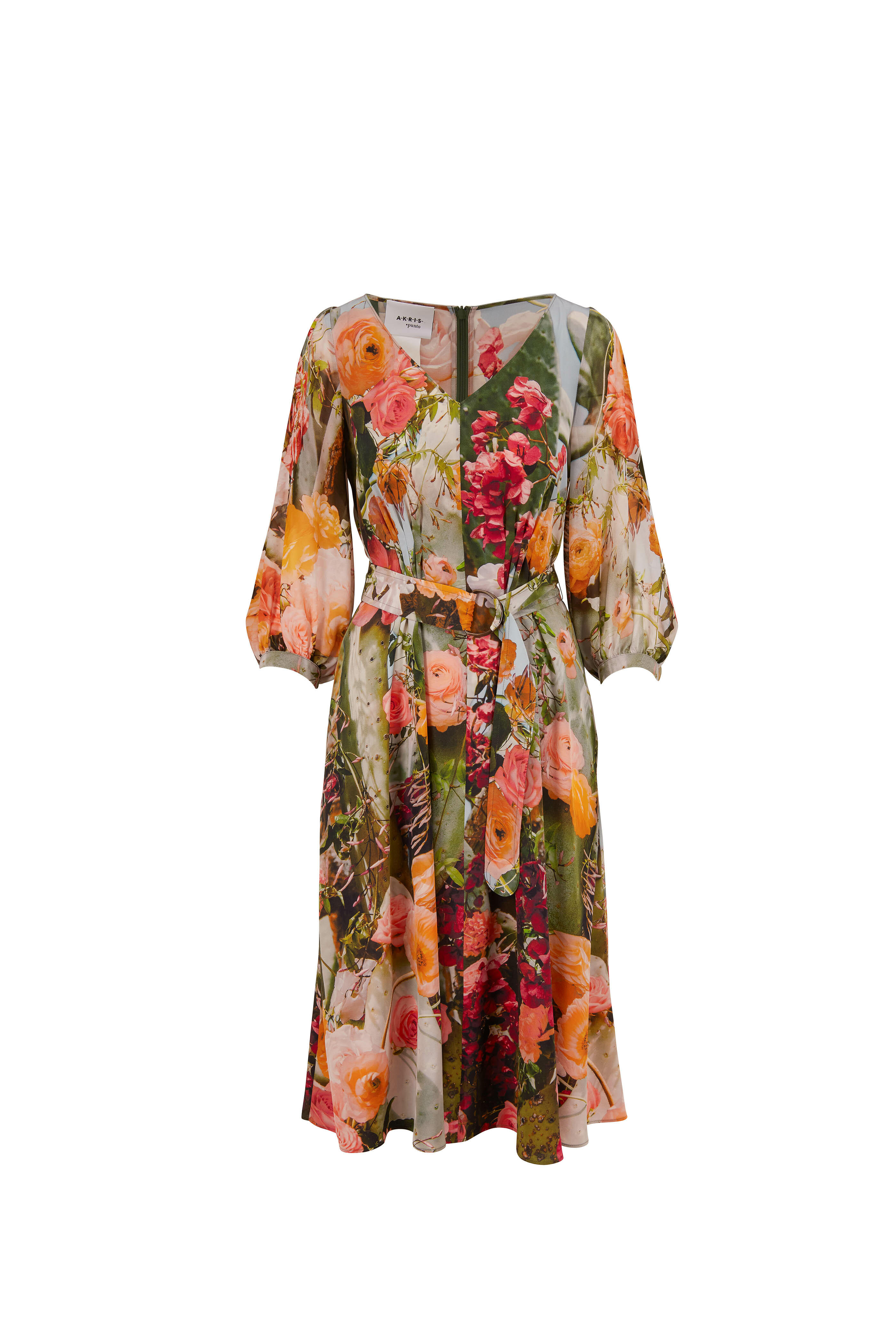 Akris Punto - Multicolor Cactus Blossom Print Silk Dress