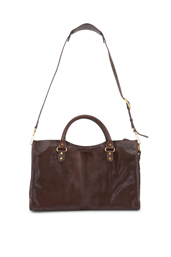 Balenciaga Le City Brown Pony Hair Top Handle Bag - view 2