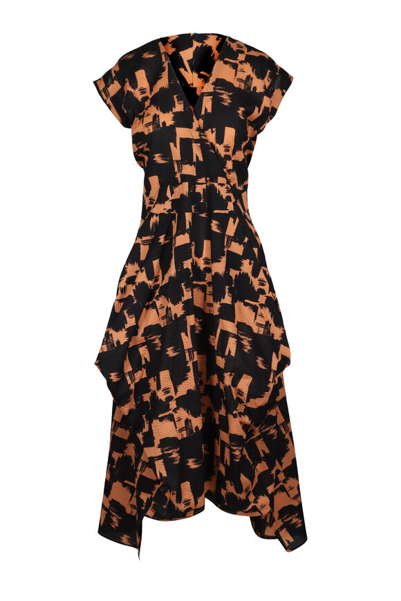 Zero + Maria Cornejo Wrap Ripple Brushstroke Nio Dress