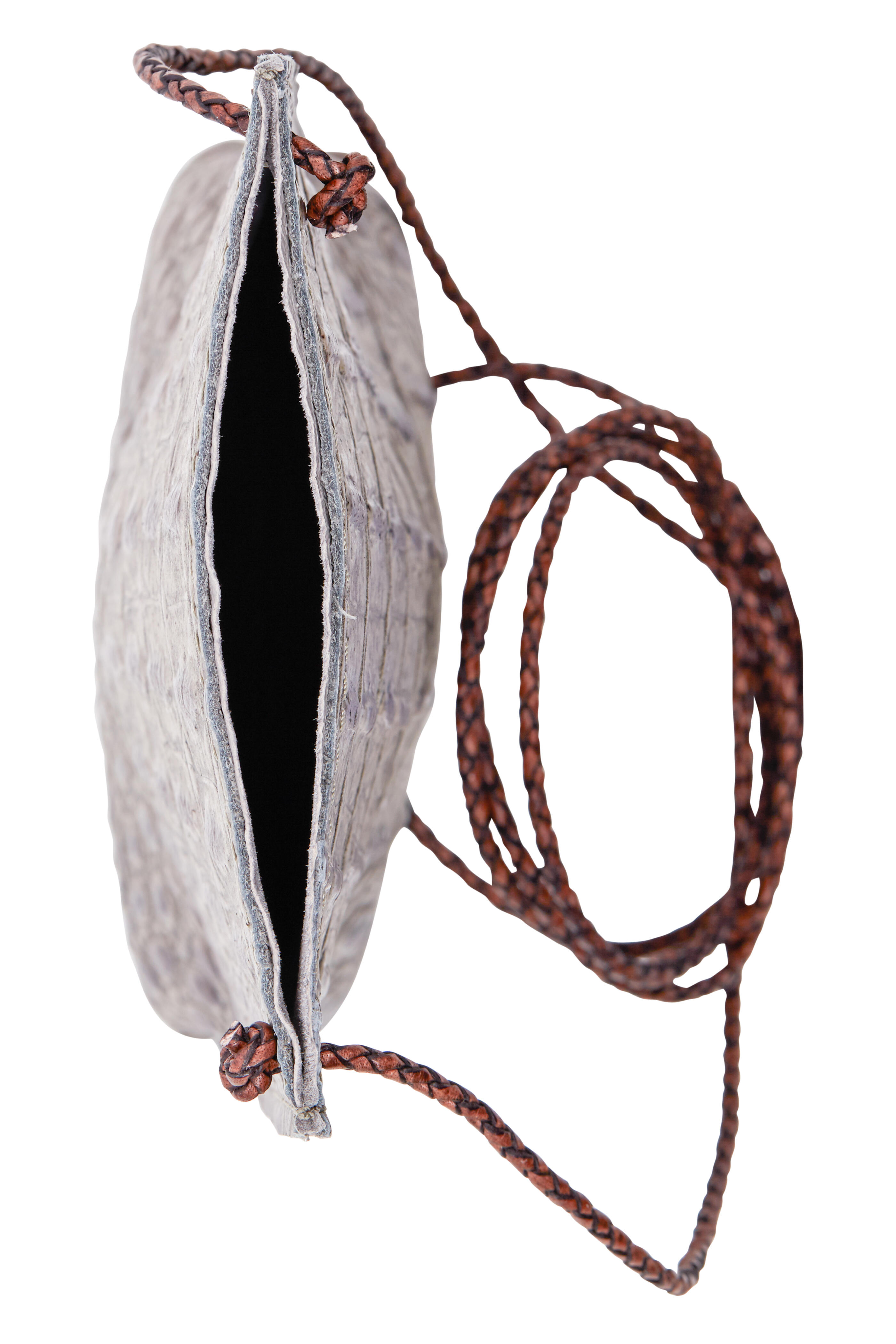 B May Bags - Smokey Gray Embossed Crocodile Cell Pouch