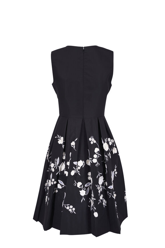 Carolina Herrera - Black & White Floral Embellished Dress