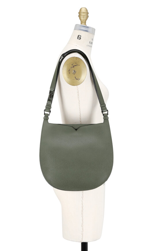 Valextra - Weekend Army Green Convertible Hobo Bag