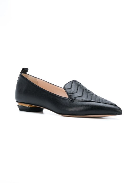 Nicholas Kirkwood - Beya Black Quilted Leather Flat