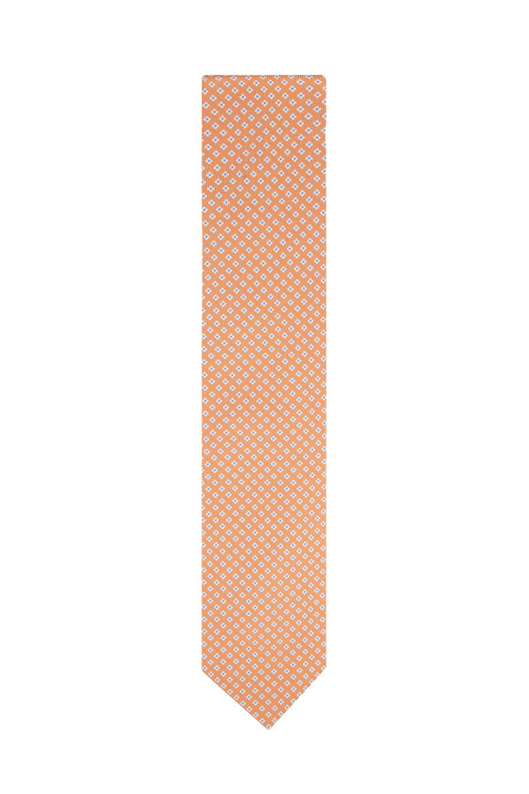 Bigi - Orange Mini Medallion Silk Necktie