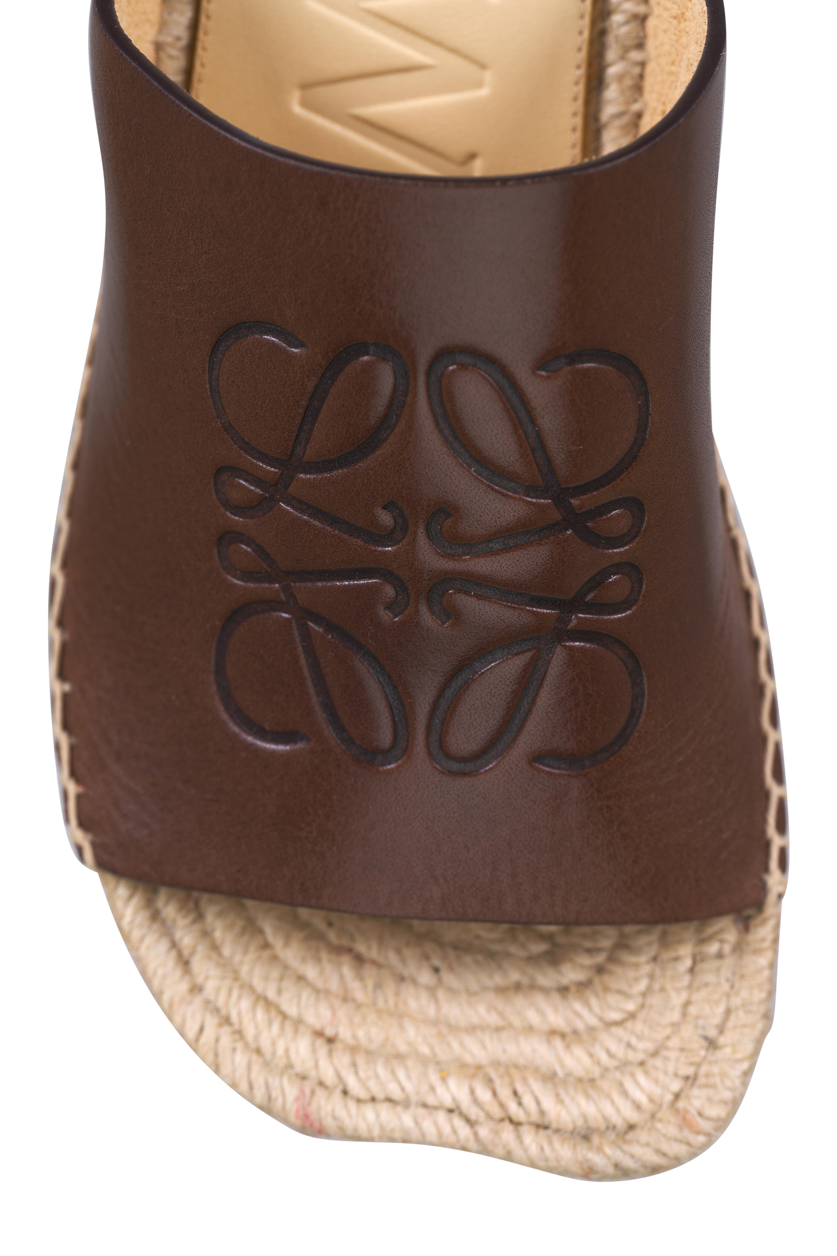 サンダル・ミュール LOEWE**'Petal' espadrilles**Dark brown Loewe - Petal Brown Leather Espadrille, 80mm | Mitchell Stores
