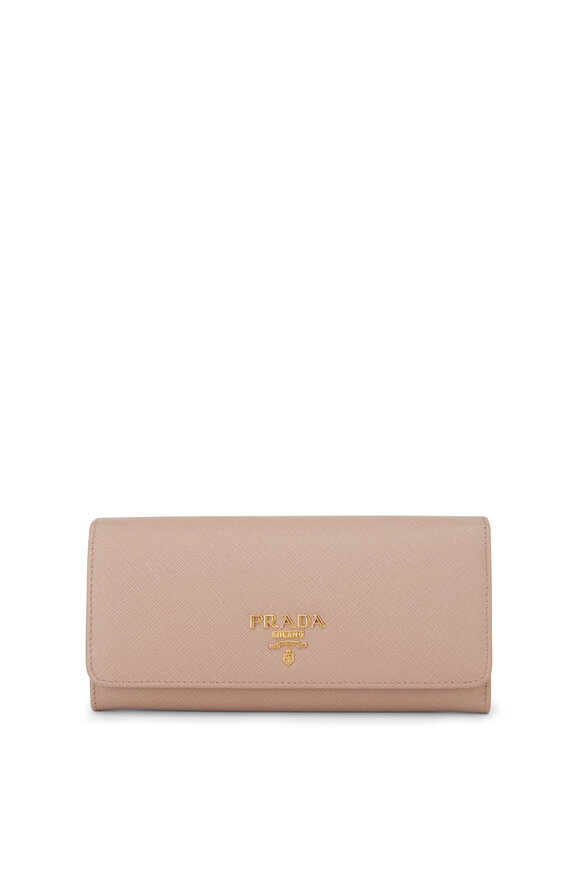 Prada Cipria Saffiano Leather Snap Wallet