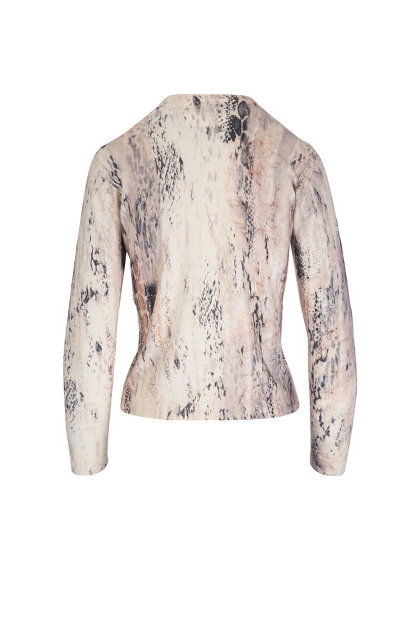 Kinross - Python Silk & Cashmere Long Sleeve Crewneck 