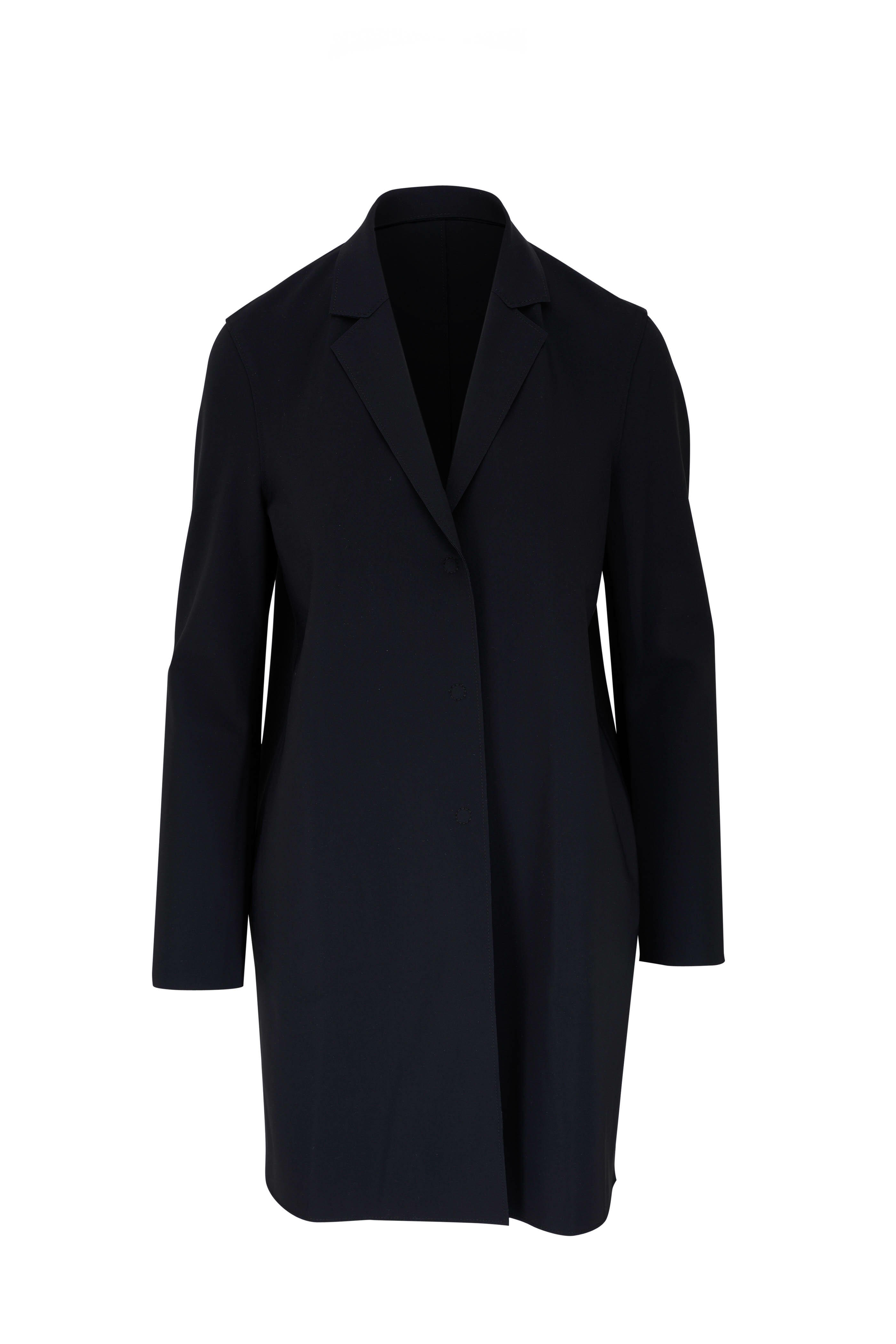 Harris Wharf Cocoon Black Scuba Coat Mitchell Stores