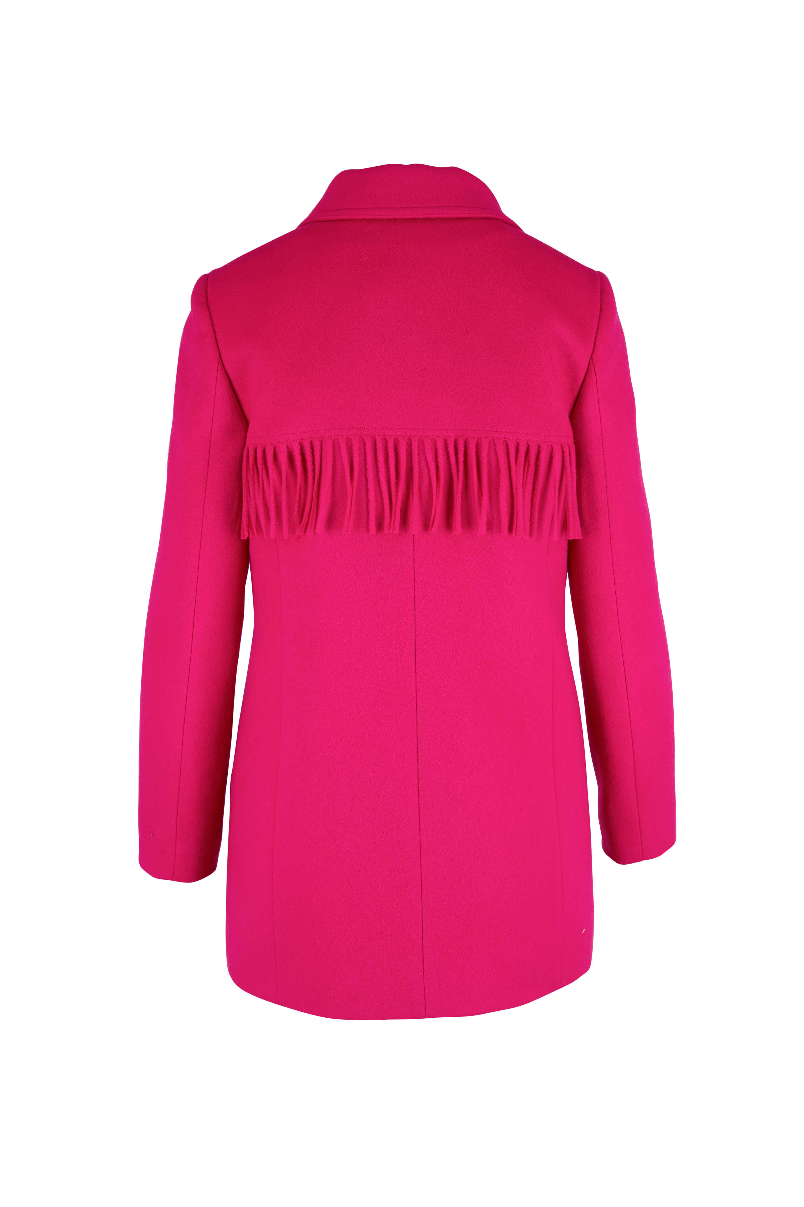 Saint Laurent - Fuchsia Fringe Wool & Cashmere Jacket