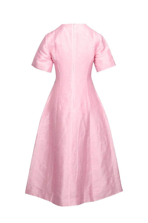 Leo Lin - Caroline Pastel Pink Bouquet Midi Dress