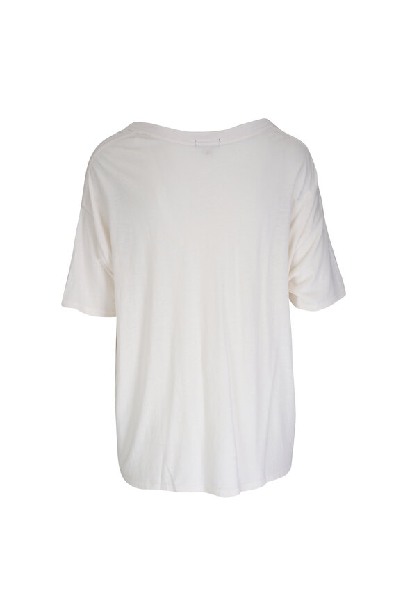 R13 - White Cotton & Cashmere T-Shirt