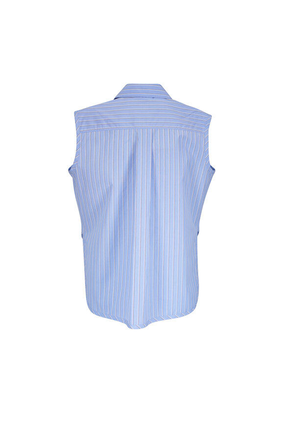 Loewe Blue & Multicolor Stripe Cotton Poplin Wrap Shirt - view 3