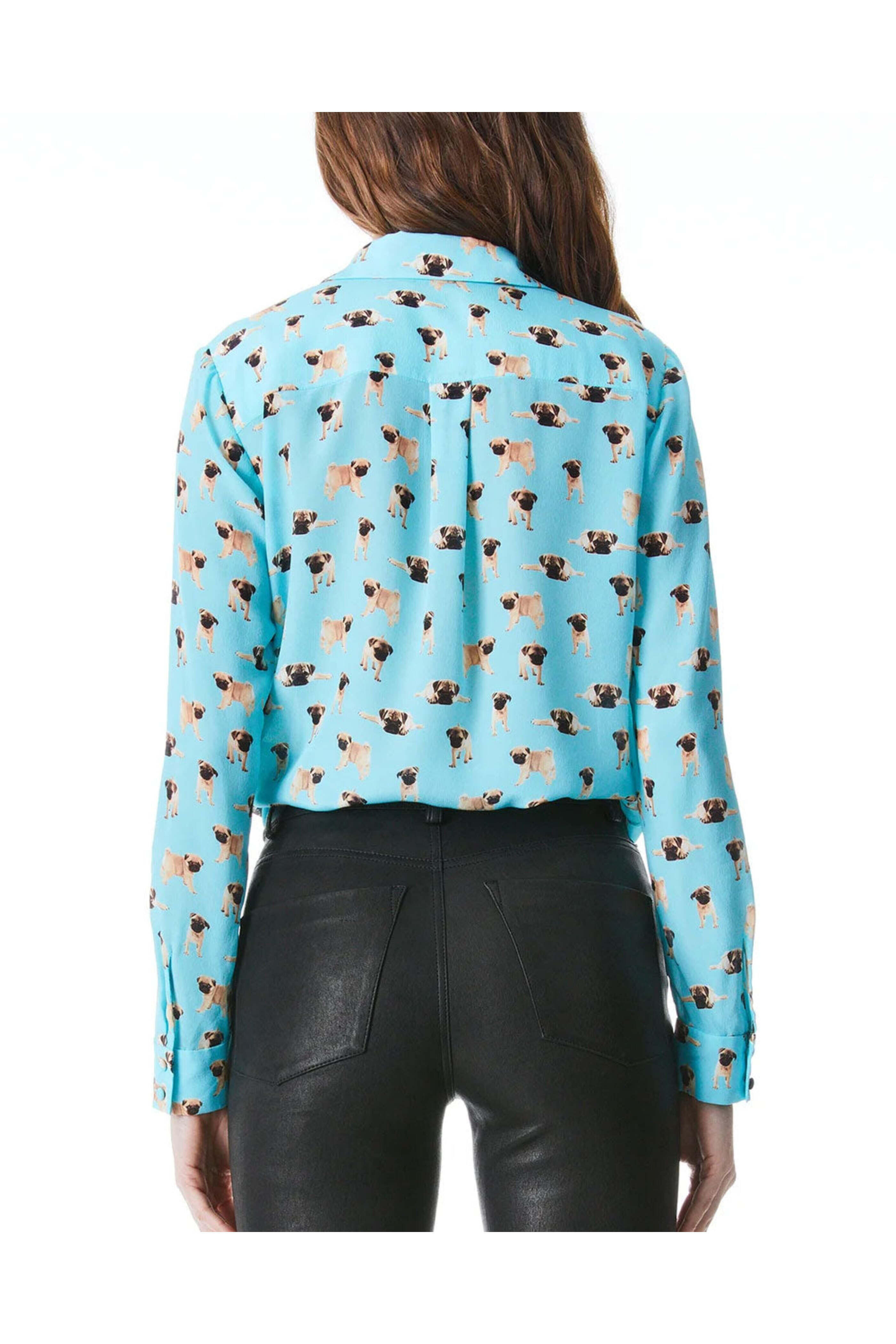 Alice & Olivia - Pug Party Willa Button Down Shirt