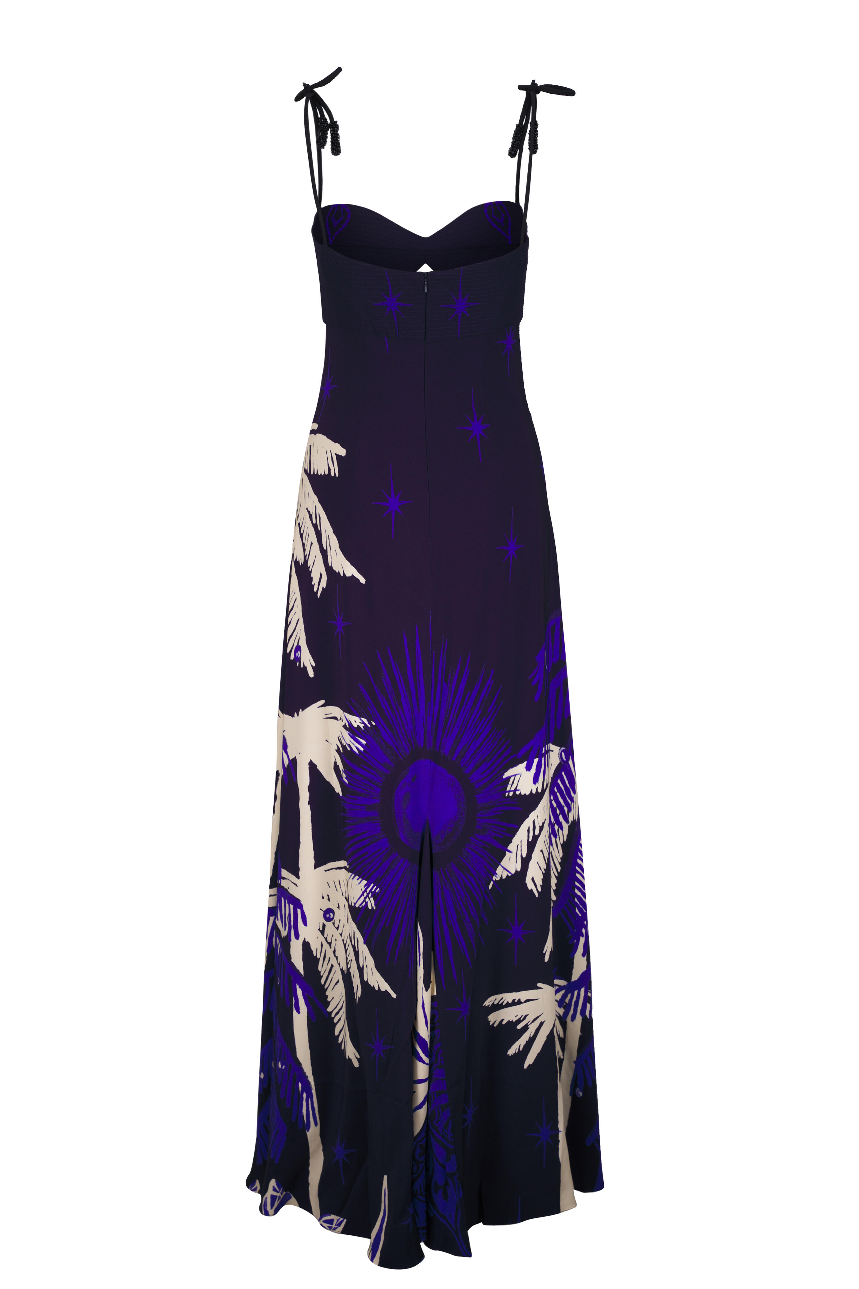 Johanna Ortiz - Dancing With The Shadows Navy & Ecru Maxi Dress