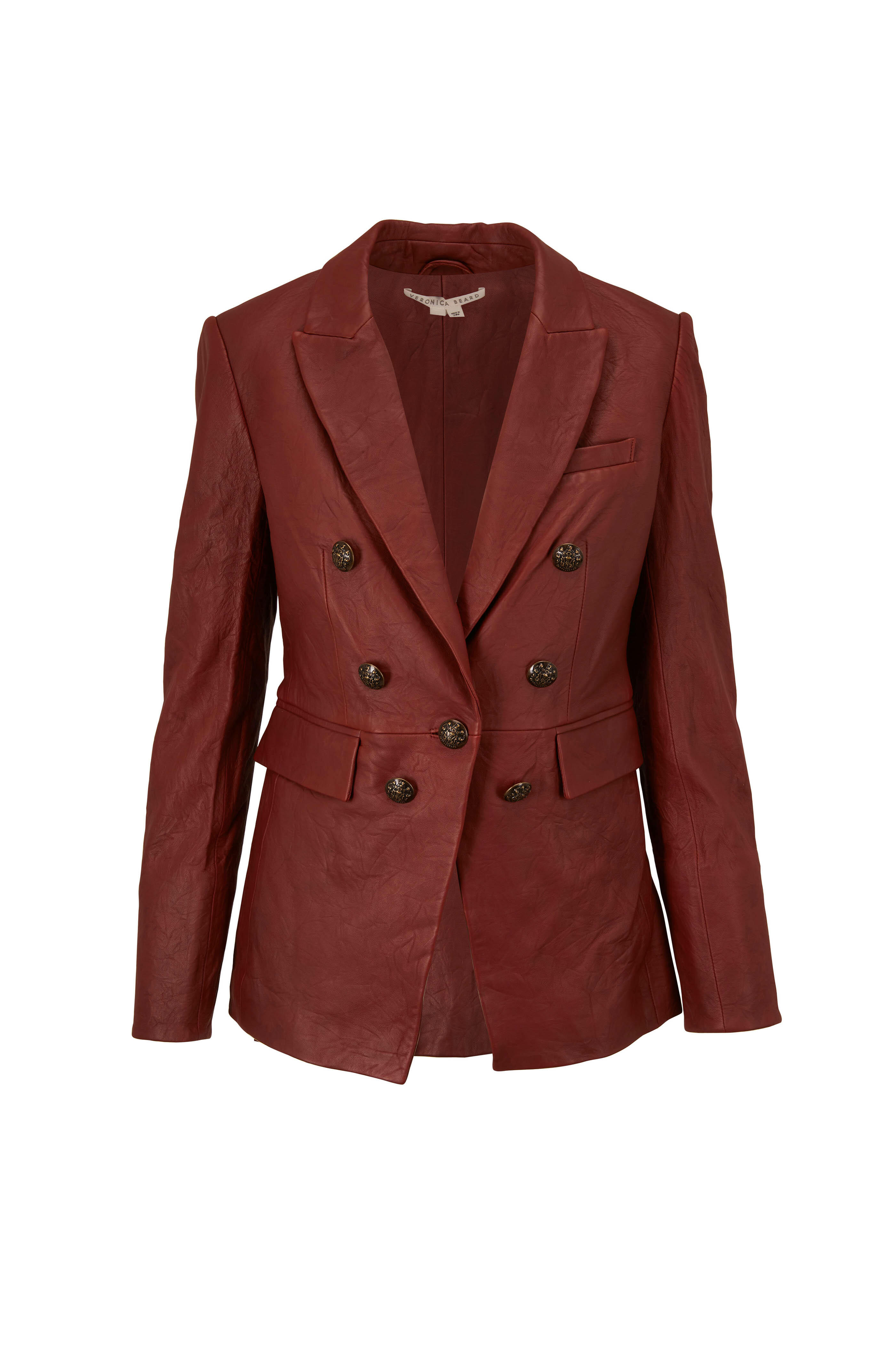 Veronica Beard - Gaya Rust Leather Dickey Jacket