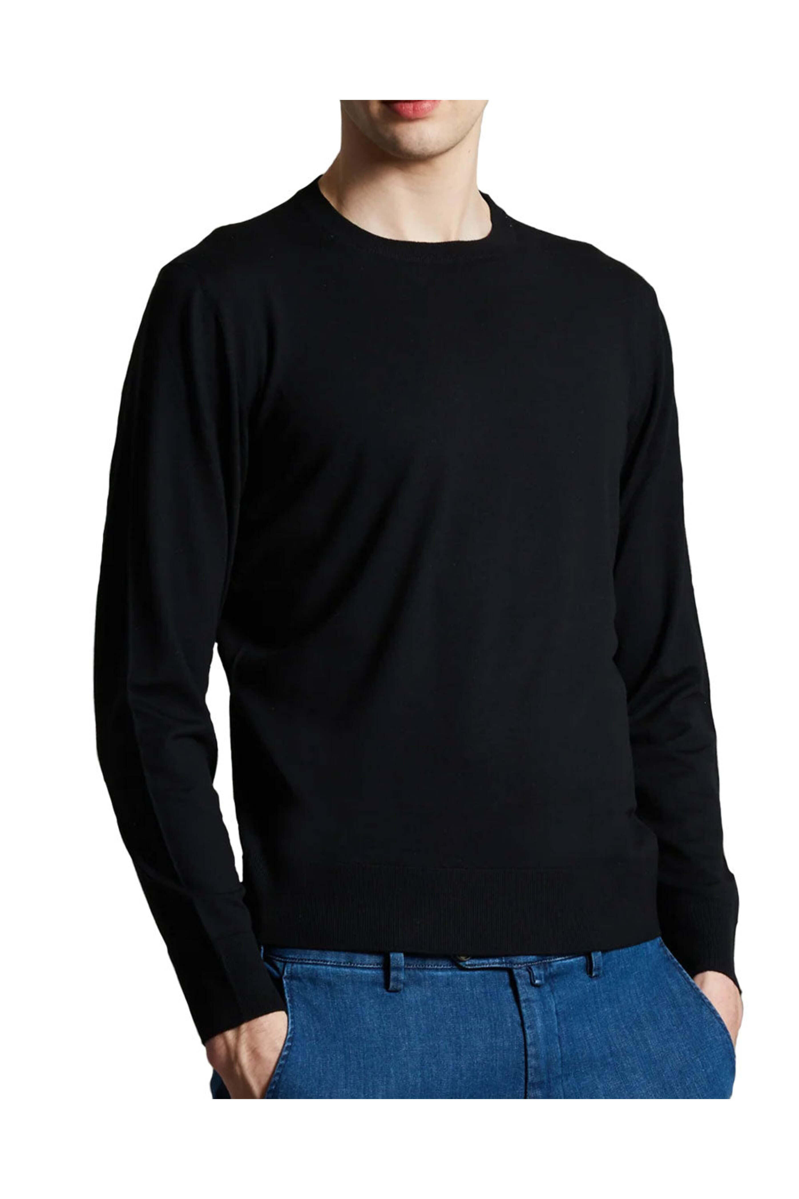 Colombo - Black Wool Roundneck Sweater