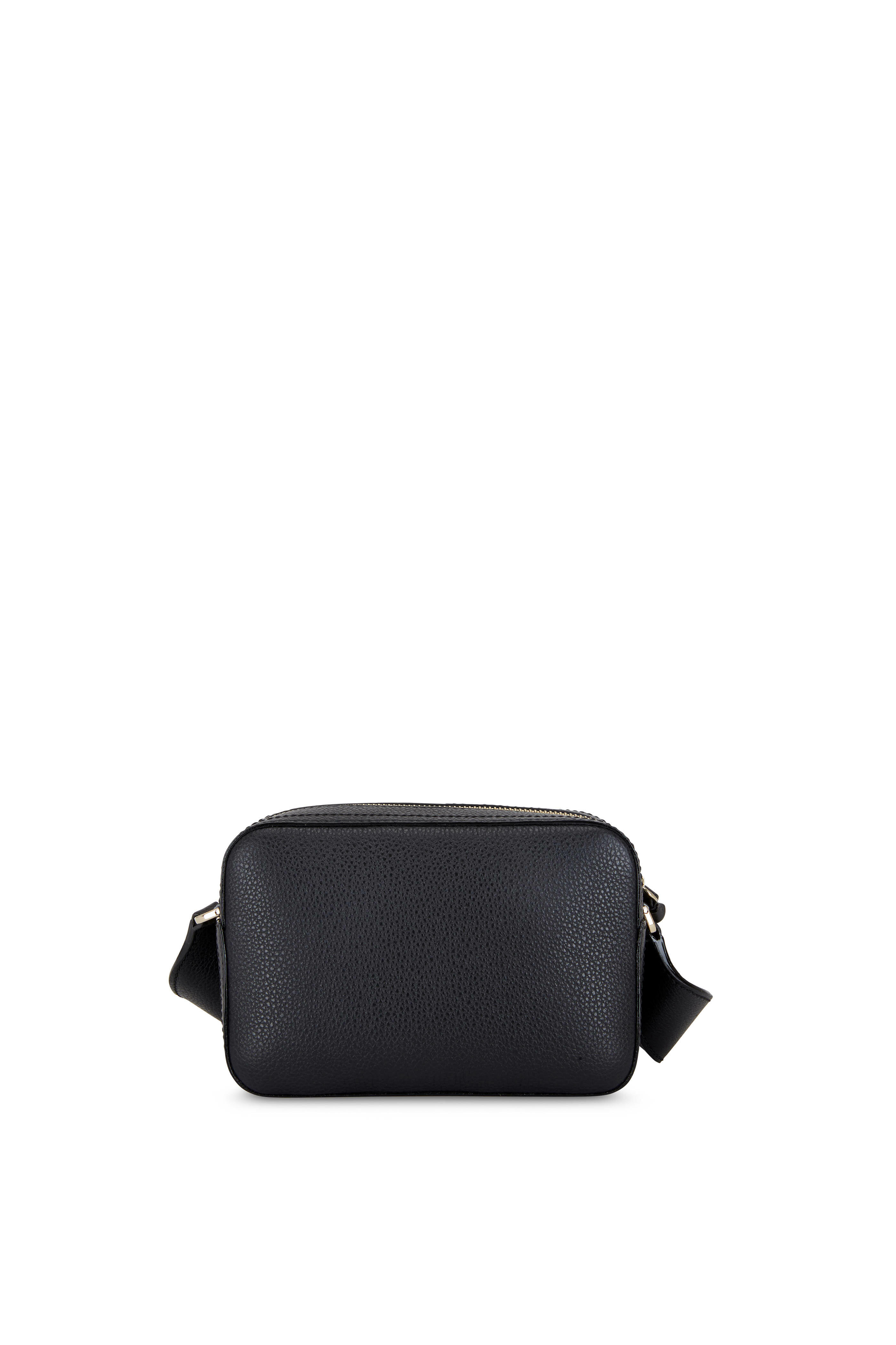 Short Shoulder Strap - Black Soft Grain Leather