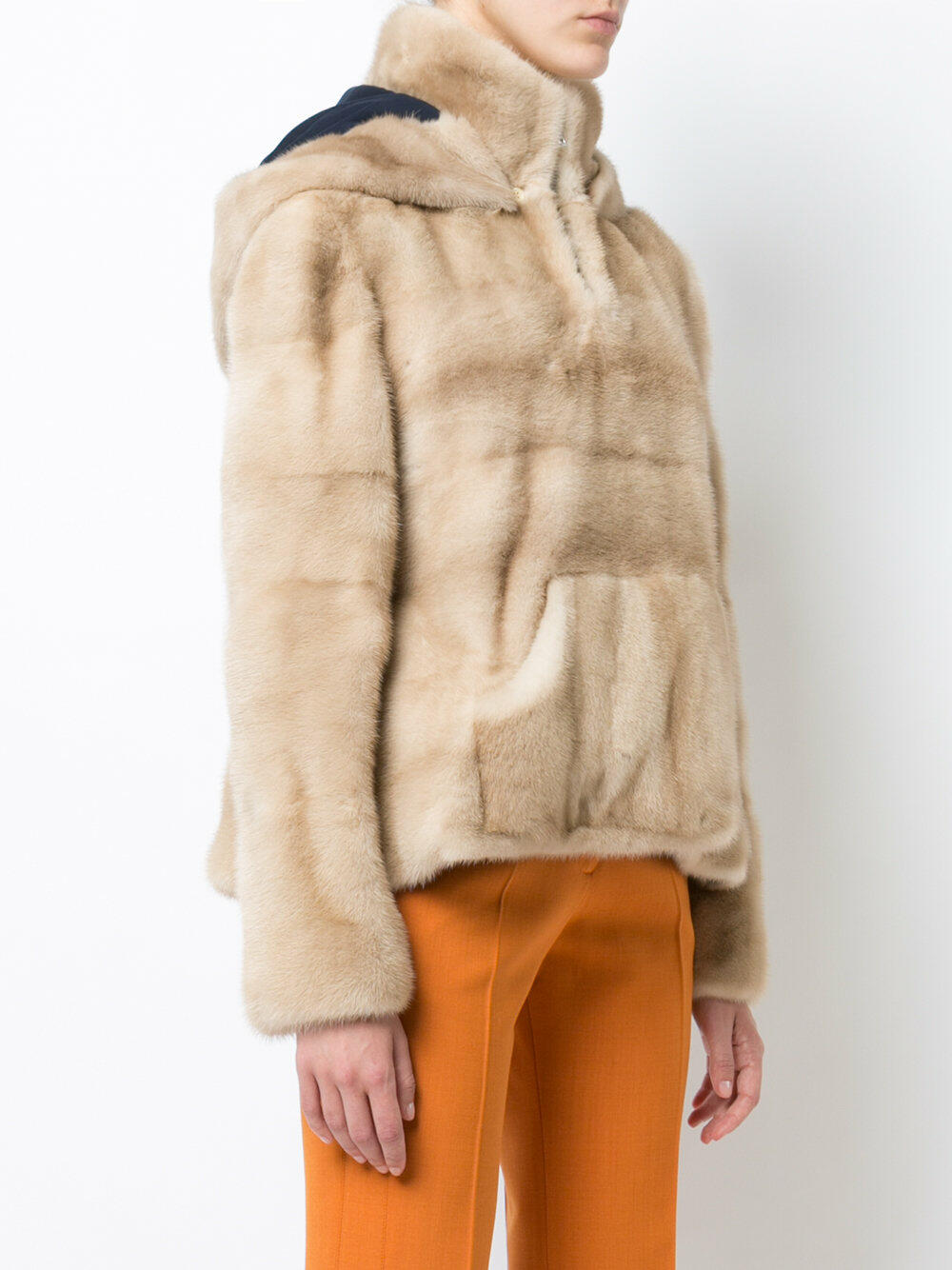 Oscar de la Renta Furs - Natural Palomino Mink Hooded Pullover