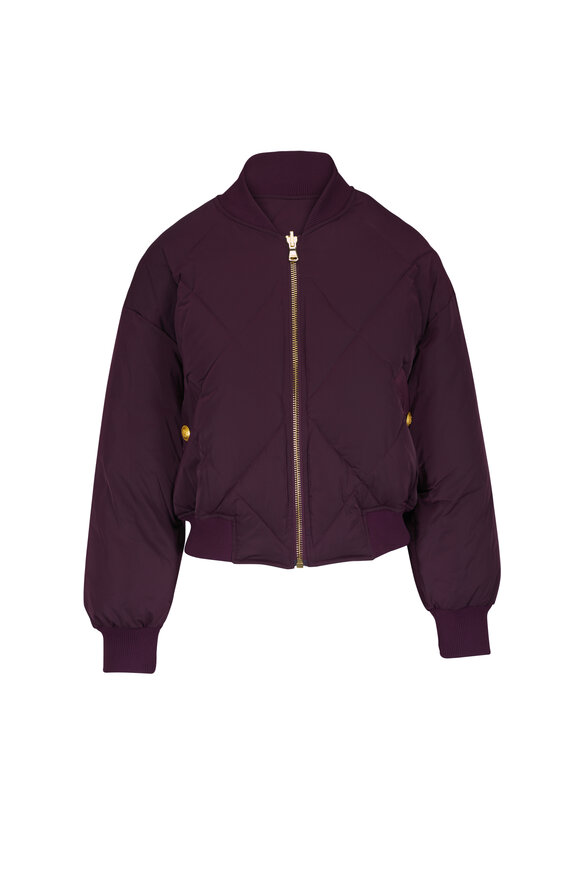 L'Agence Violeta Reversible Quilted Puffer Bomber Jacket