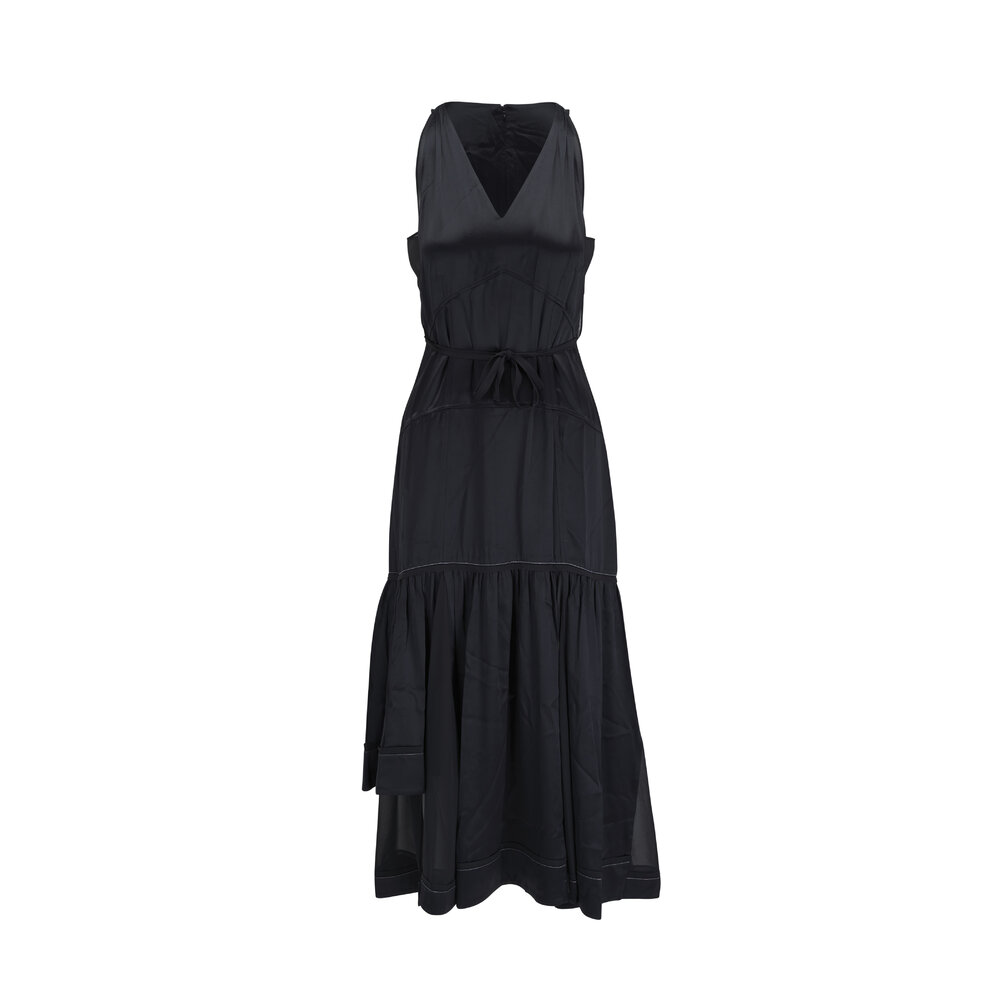 3.1 Phillip Lim - Liquid Satin Black Tiered Gown