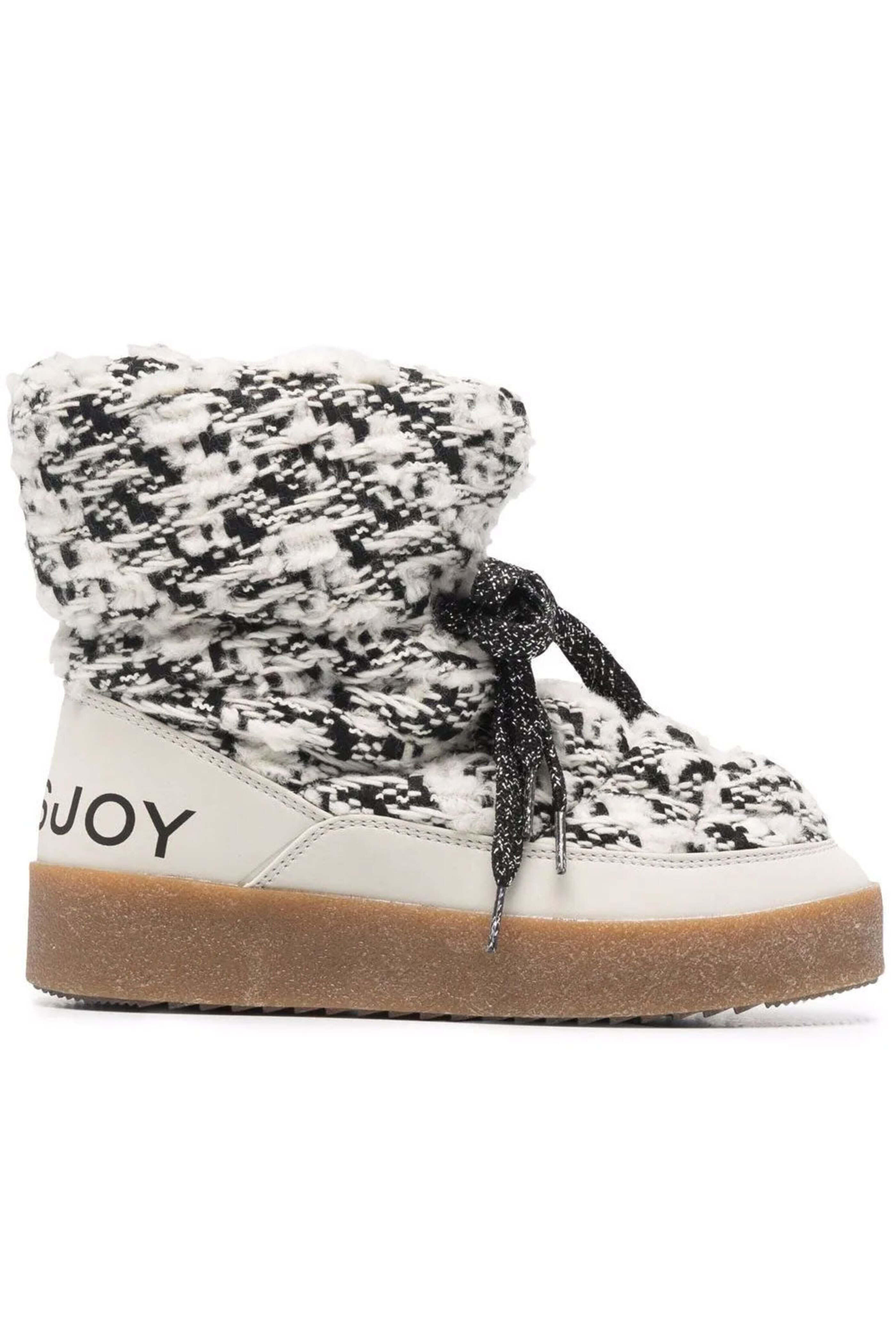 Khrisjoy - Puff Tweed Boot in Black and White