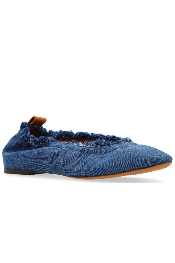 Marni - Dancer Metallic Ballet Flats in Light Blue