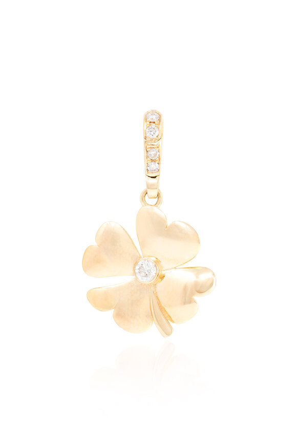 Jenna Blake 18k Yellow Gold Diamond Mini Clover Charm