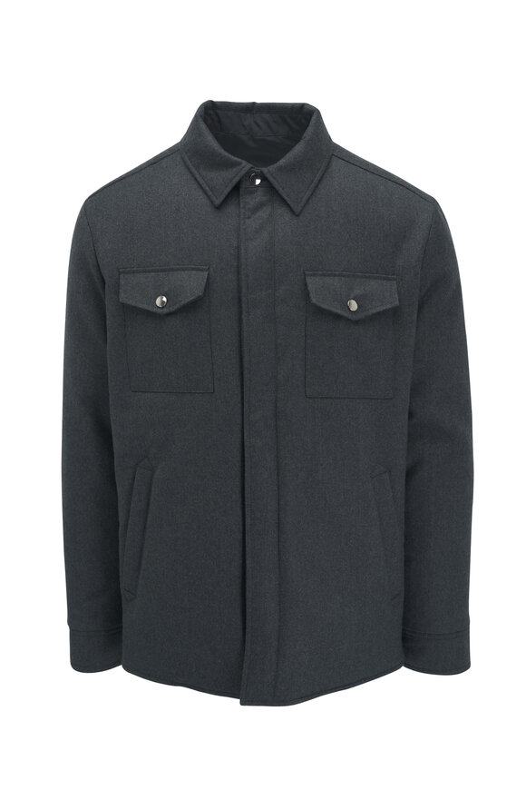 Canali - Olive & Navy Reversible Wool Coat