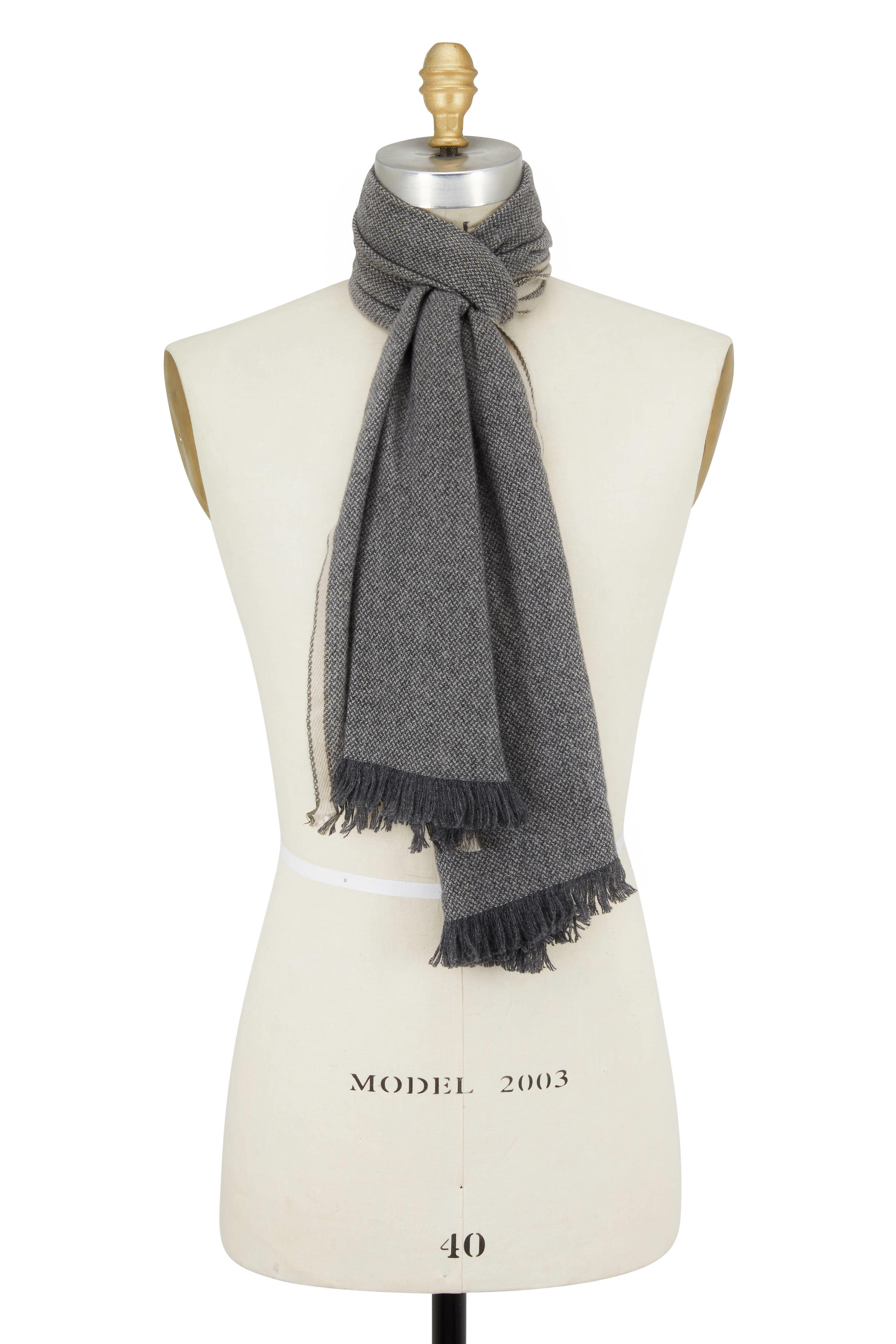Brunello Cucinelli - Lead Double Selvedge Cashmere Scarf