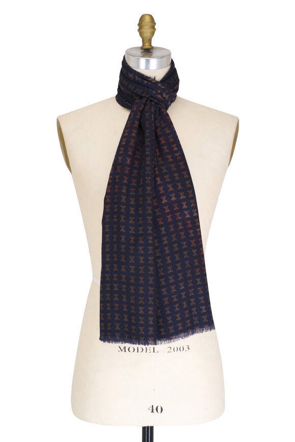 Kiton - Multicolor Geometric Print Wool Scarf