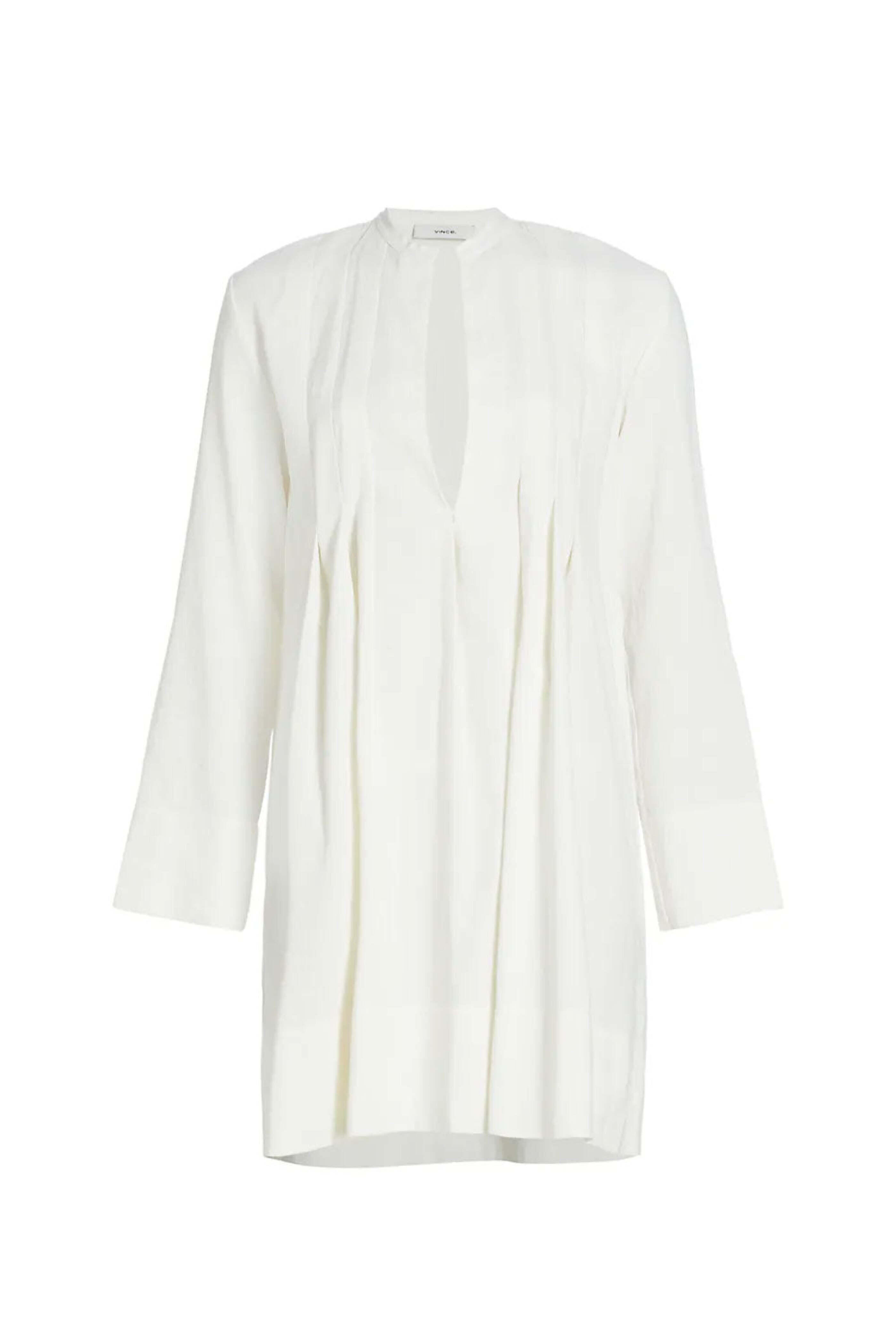 Vince - Off White Pleated Trapeze Mini Dress