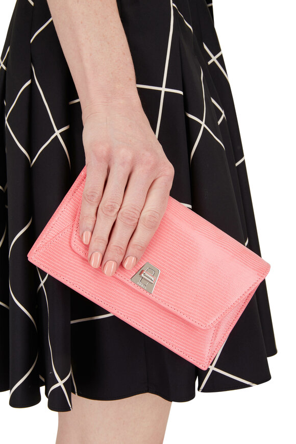 Akris - Anouk Blossum Pink Embossed Envelope Bag