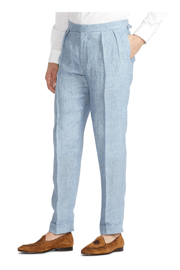 Ralph Lauren Purple Label - Gregory Chambray Blue Linen Pant