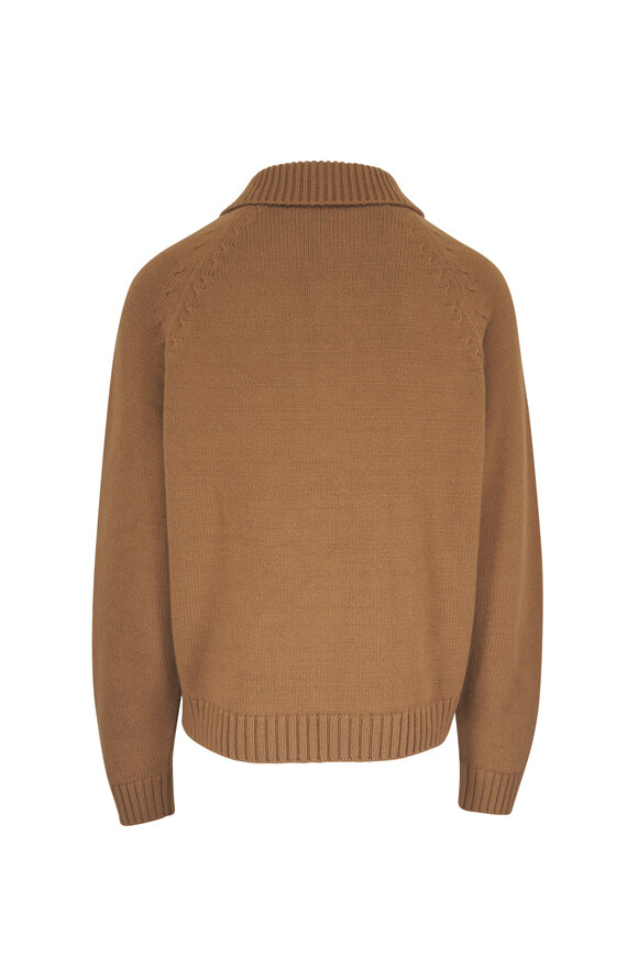 Tom Ford Caramel Wool & Cashmere Quarter-Zip Pullover - view 3