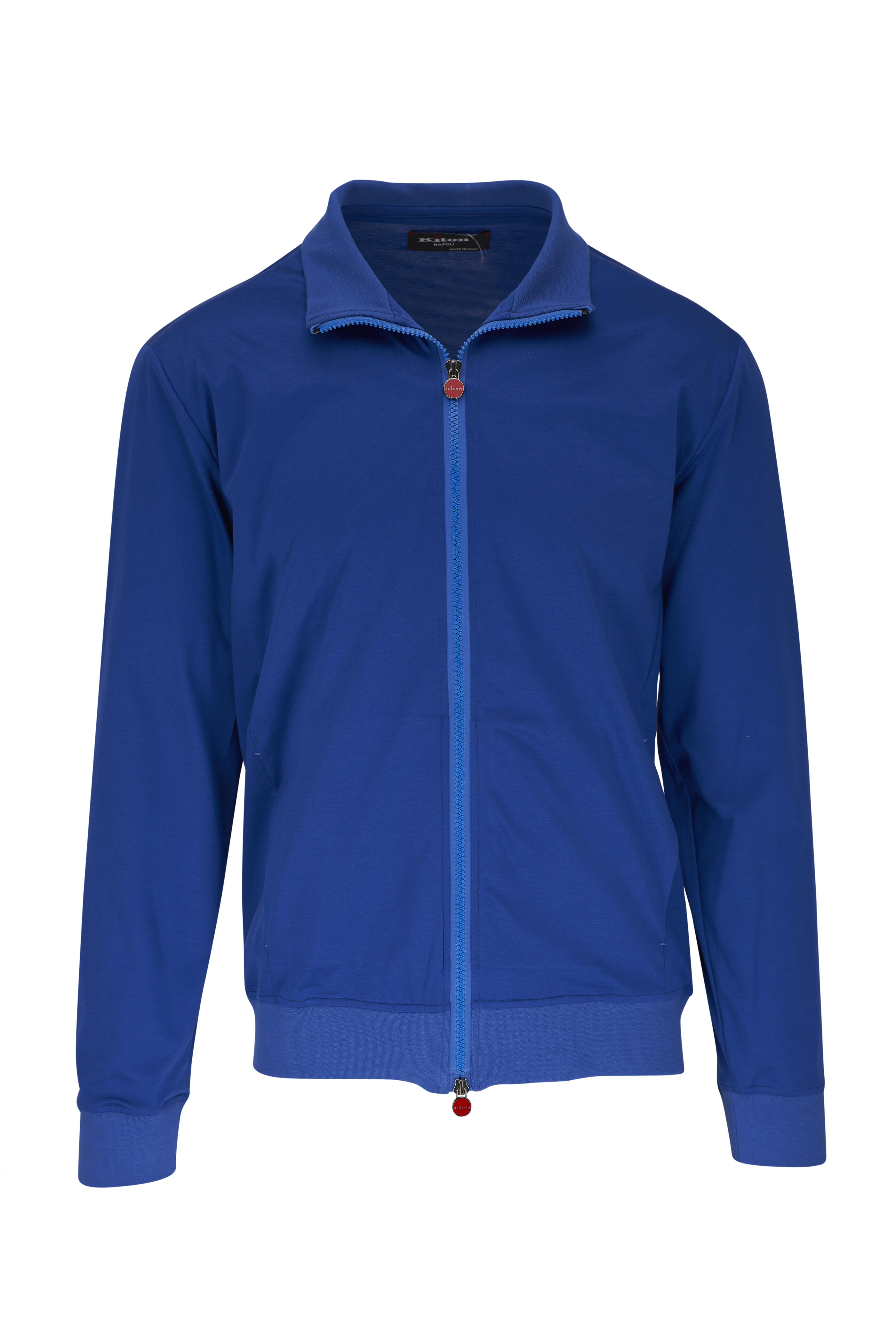 Kiton - Cobalt Blue Jersey Cotton Full Zip Jacket