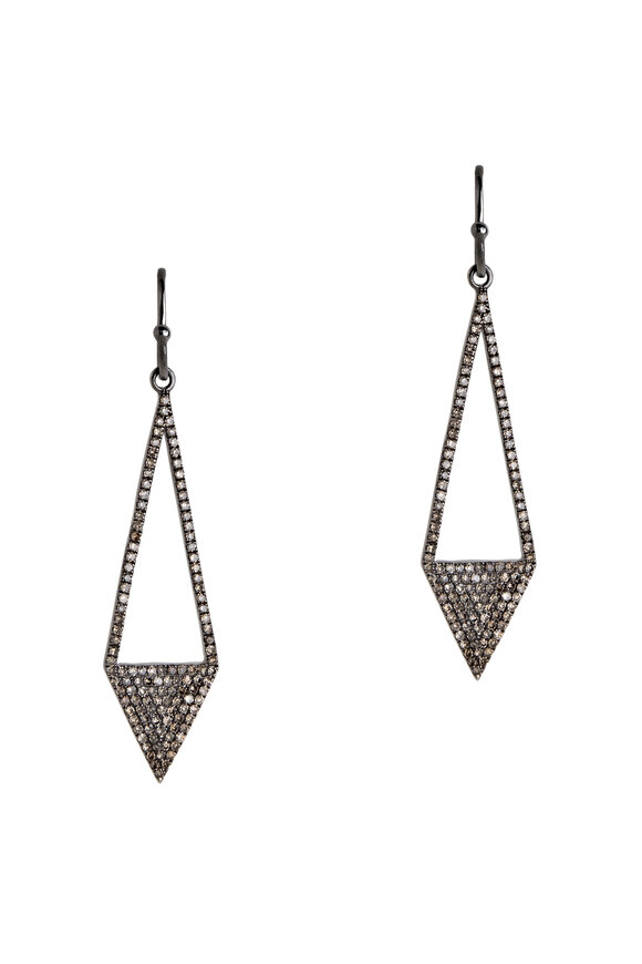 Bridget King 14k Black Gold Diamond Arrow Earring - view 1