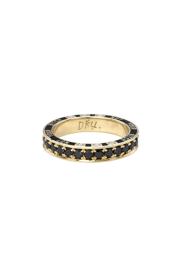 Dru - Black Diamond Etched Ring