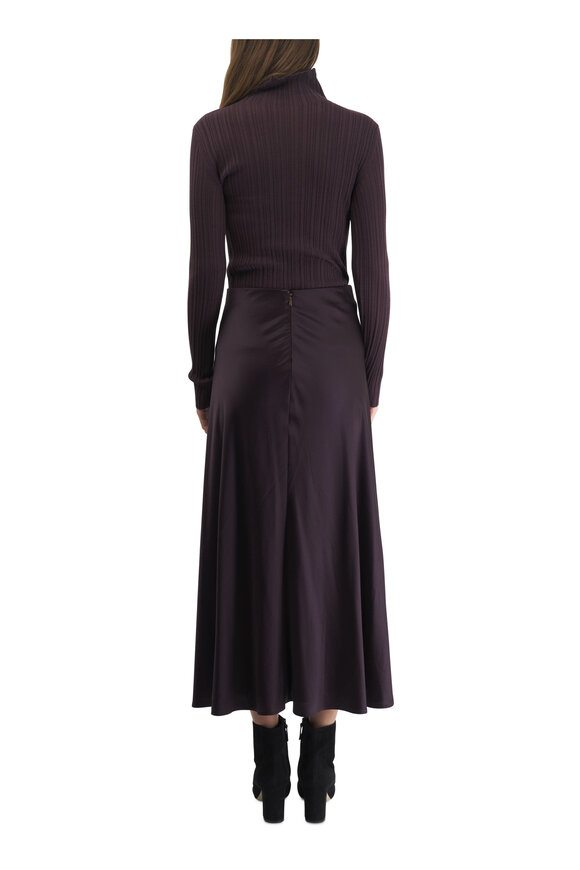 Agnona - Brown Mock Neck Cashmere & Silk Top 