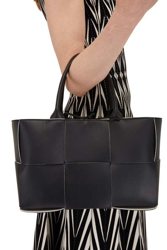 Bottega Veneta - Black & White Woven Leather Tote