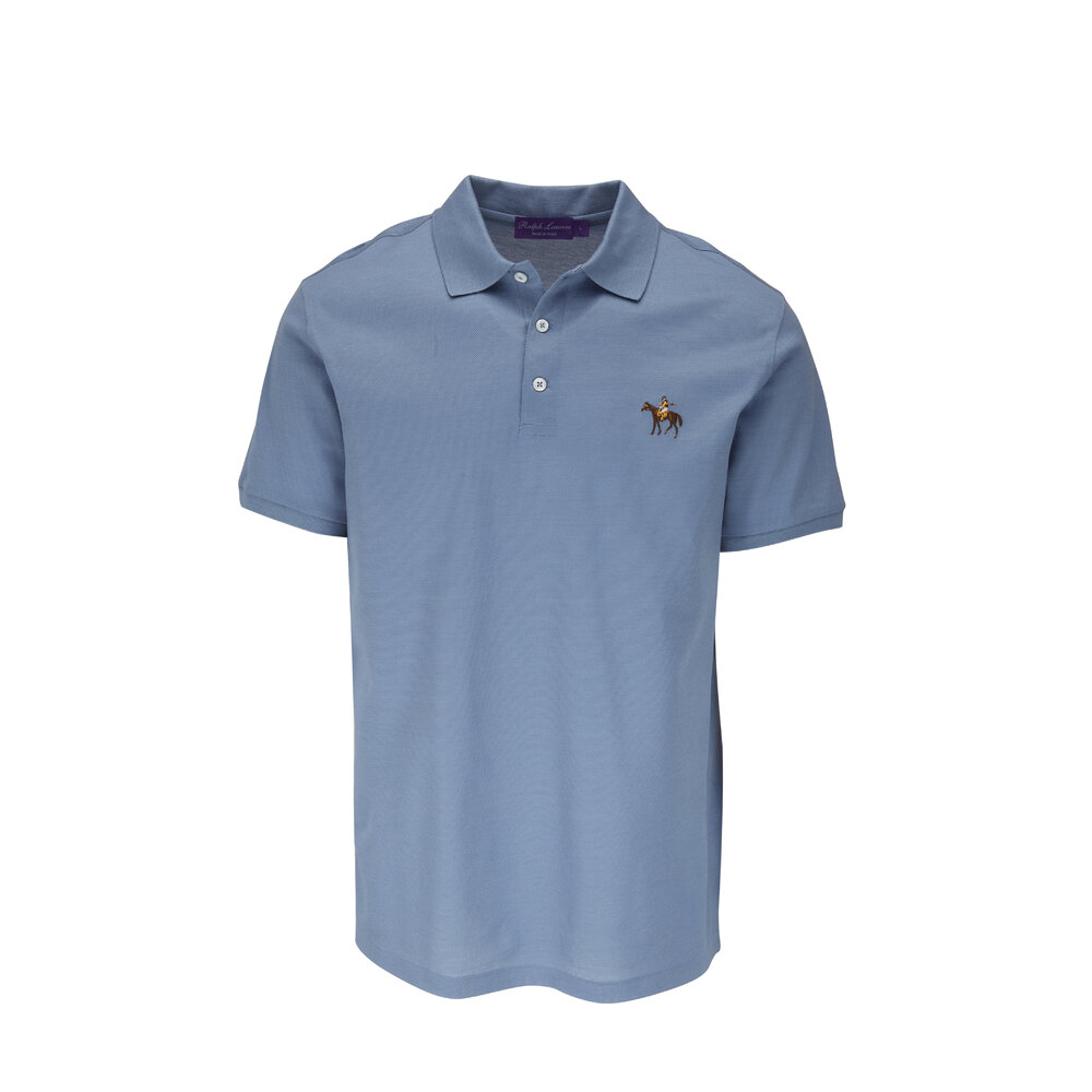 日本最大の Ralph Lauren Purple Label - Steel Blue Short Sleeve Piqué Polo 小物